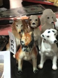 5 bone china dog figurines