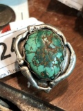 Large Men's Turquoise Stone Ring  sz 9.5