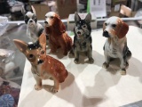 5 bone china dog figurines