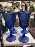 4 Coin glass water goblets