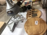 fondue pot, and a cheeseboard set