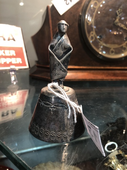 Silver Metal Bell w/ Indian Style Handle