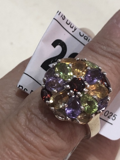 Multi Colored Cocktail Ring sz 7.45