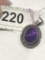 Sterling & Purple Stone Pendant