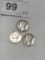 3- Silver .9 Mercury Dimes - 1943 P, 1944D, 1945P
