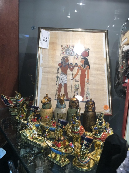 19 Egyptian Miniatures and Picture on Papyrus