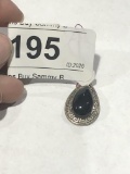 Sterling Black Onyx Stone Pendant