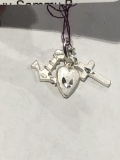 Sterling Pendant w/ Heart, Cross & Anchor