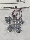Sterling & Clear Stones Butterfly Pendant