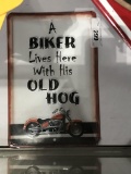Tin Biker Sign
