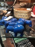 6 Blue Egyptian Hippo's