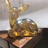 Fenton Glass Deer   - Marigold Carnival Glass