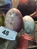 2 Carved Rock Eggs