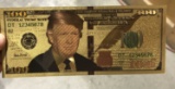 2016A  24 Gold Plated Trump $100 Fun Note