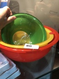 3 Glass Pyrex Mixing Bowls
