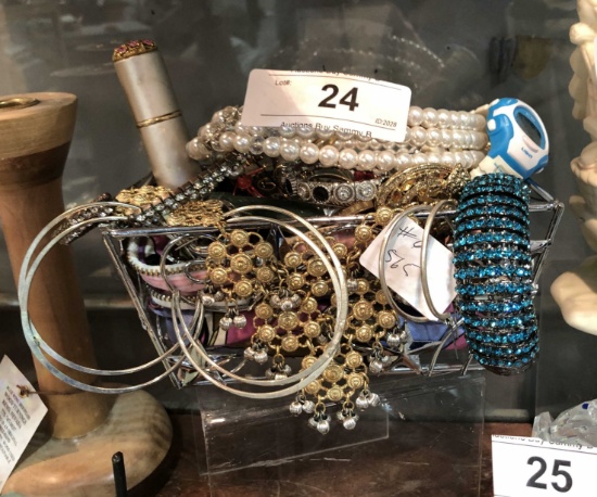 Basket of Vintage Jewelry