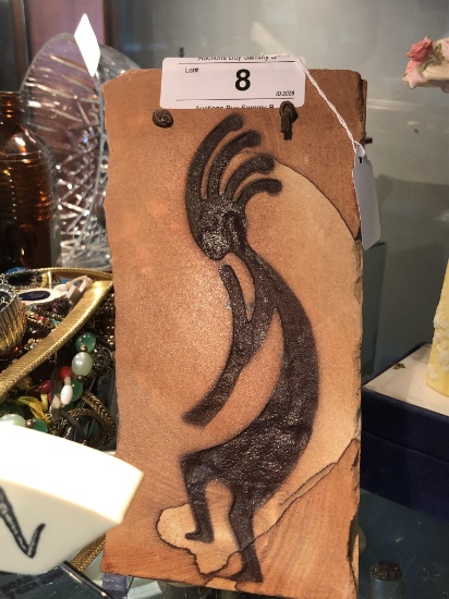 Kokopelli Rock Slab Wall Hanging 9" Tall