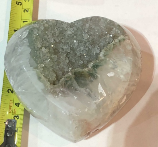Crystal Amythest Heart Polished Stone