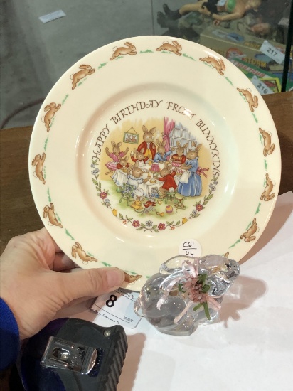 Royal Doulton Bunny Plate & Glass Bunny #44