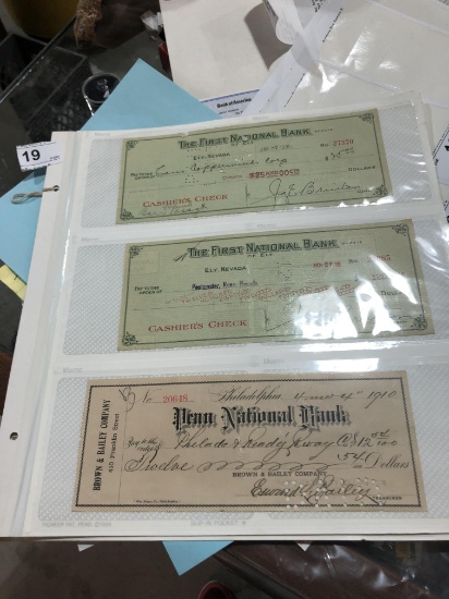 12 Vintage and Antique Cashiers Checks from Nevada