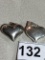 2 Sterling Silver Charm Pendants,  Hearts
