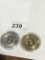 2 Silver and Gold Dipped Bit Coins