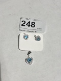 Blue Stone Apple Earrings & Pendant