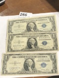 3 Silver $1 Dollar Certificates 1935E- 1935E &1957
