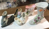 Group of 8 Decorative Collectable Glass Shoes