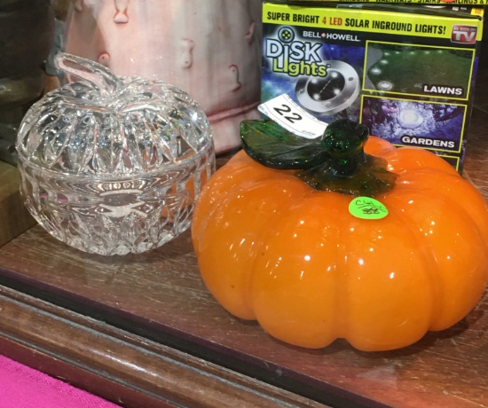 Crystal Pumpkin & Art Glass Pumpkin