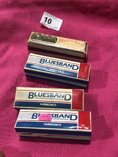 4 Harmonica's in Boxes