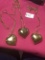 3 Gold Toned Puffy Heart Necklaces