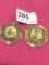 2 Gold Plated Trump Tokens 2018, 2021