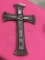 Wood & Metal Mirrored Cross / Turquoise