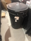 2 Black Trash Cans