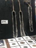 3 sets 15 Ea Silver Necklaces 16