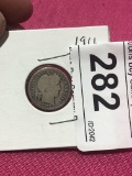 1911 Barber Silver Dime