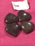 4 Heart Shaped Labradorite Stones