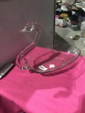 Large Glass Swan Dish