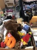 Box of Beanie Babies- Moose, Parrot