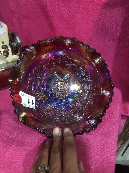 Vintage Imperial Glass Carnival Bowl