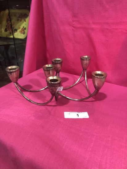 (2) 3 Candle Hole Sterling Weighted Candle Holders