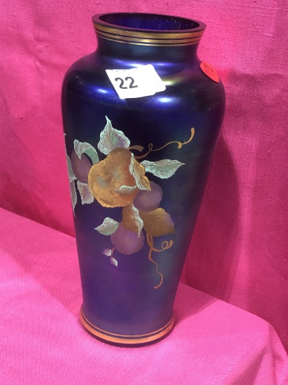 1991 Fenton Hand Painted Faurine Vase Signed & #