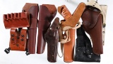 Lot of 6 leather holsters