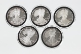 5 Silver Eagle Dollars