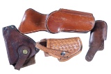 Lot of 4 leather holsters