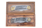 2 Buck Custom folding knives