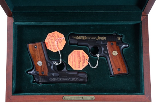 Case Pair Colt 380 Deluxe Set Pistols .380 ACP