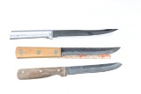 3 Fixed Blade knives including Case