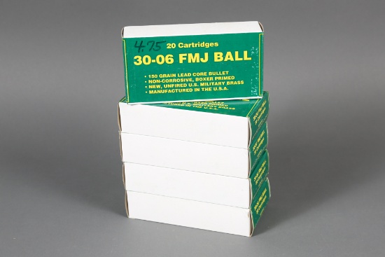 5 bxs .30-06 FMJ Ammo